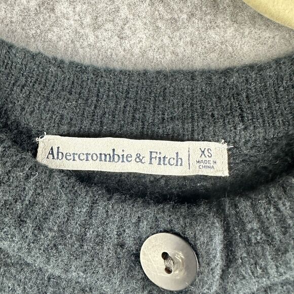 Abercrombie & Fitch Fair Isle Cardigan Sweater Womens XS Black Nordic Crew Boho - Picture 9 of 12